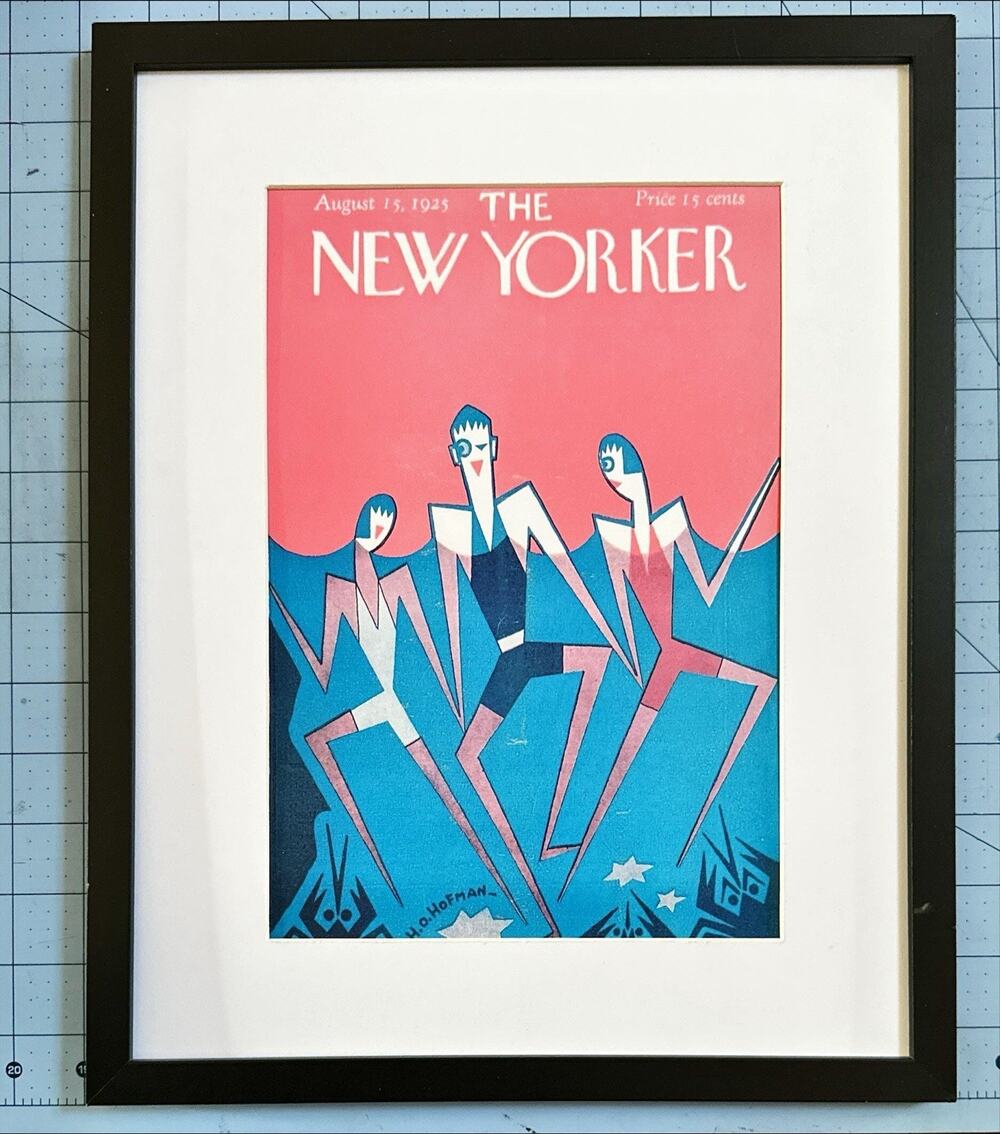 Framed 1925 The New Yorker Magazine August 15 Hofman Swimmers
